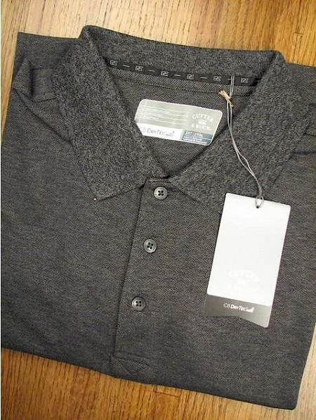 #020374. 2XL TALL. CHARCOAL Retail $  58.00 Short Sleeve Luxury by CUTTER BUCK. DRYTEC CHAMPION POLO Whs A:  2