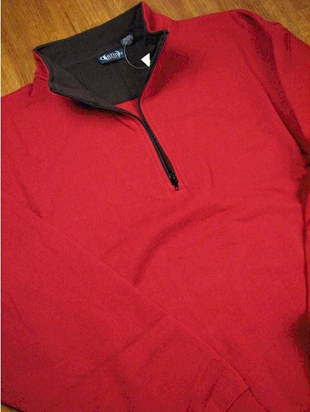 #325936. L TALL. RED Retail $  39.00 Athletic Crew by OUTFITTER. 1/4 ZIP FLEECE JACKET Whs A:  1