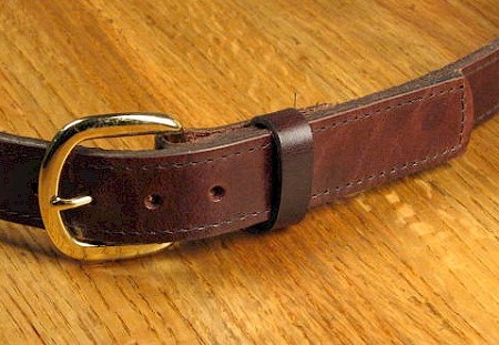 #327147. 48 . BROWN Retail $  34.00 Belts by MARK WOLF. OIL TAN 1 1/4 STITCH Whs A:  2