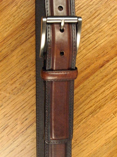 #312145. 48 . BROWN Retail $  44.00 Belts by OUTFITTER. 1 1/2 DRESS SATIN BKL Whs A:  1