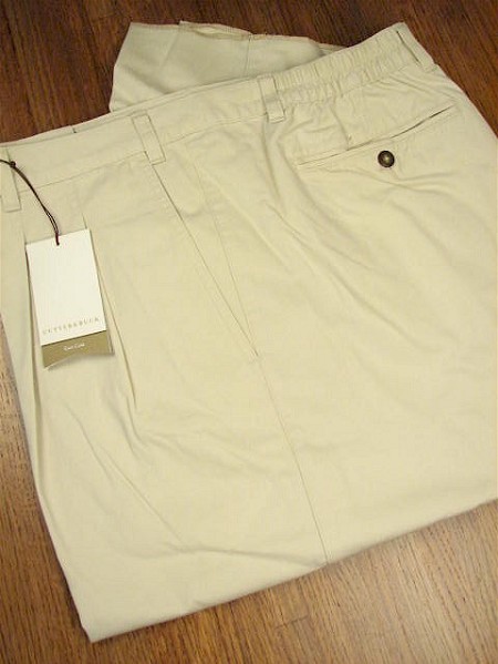 #350190. 56 REG. BONE Retail $  86.00 Cotton Casual Pants by CUTTER BUCK. SIDE-ELASTIC PLEAT WF Whs A:  1   <br><b>This item requires hemming.