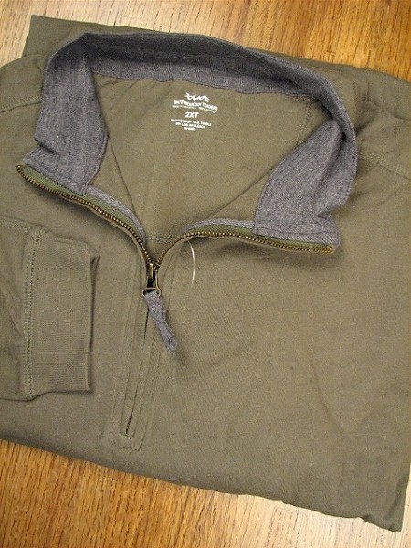 #339111. XL TALL. OLIVE Retail $  33.00 Long Sleeve by WHITE MOUNTAIN. SUEDED JERSEY 1/4 ZIP Whs A:  8