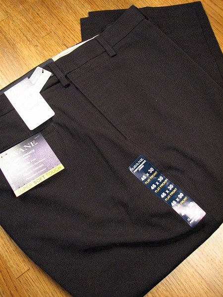 #141471. 36 38. BLACK Retail $  75.00 Cotton Casual Pants by SAVANE. FLAT FRT EXPAND WAIST Whs A:  2