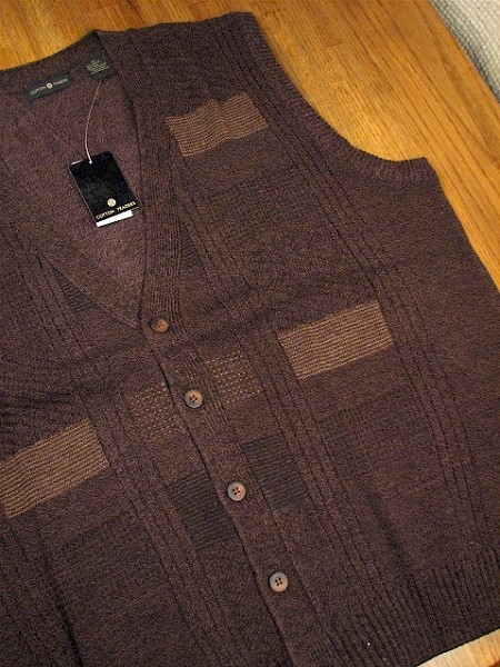 #334312. 2XL TALL. BROWN Retail $  64.00 Sweaters by CTTON TRADERS. CARDIGAN VEST Whs A:  1