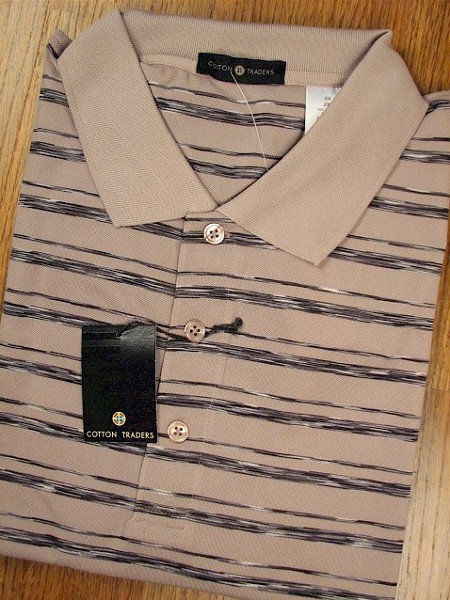 #336437. 2XL BIG. TAUPE Retail $  44.00 Short Sleeve Stay Dry by CTTON TRADERS. TECH SPACE DYE PIQUE Whs A:  2