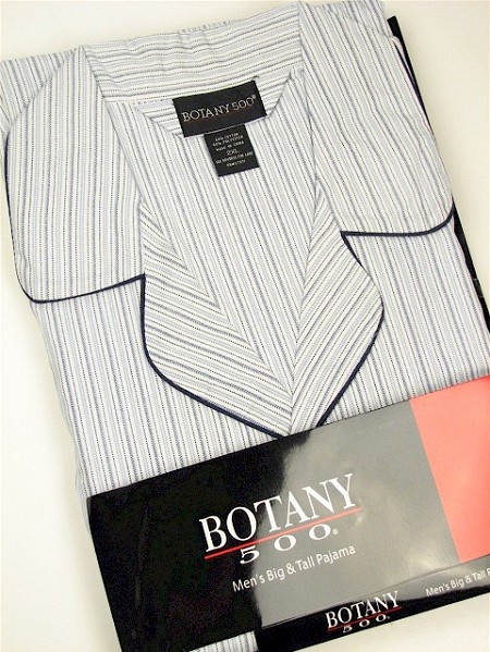 #354402. 5XL BIG. NAVY Retail $  34.00 Pajamas by BOTANY 500. LONG SLV PANT STRIPE Whs A:  8