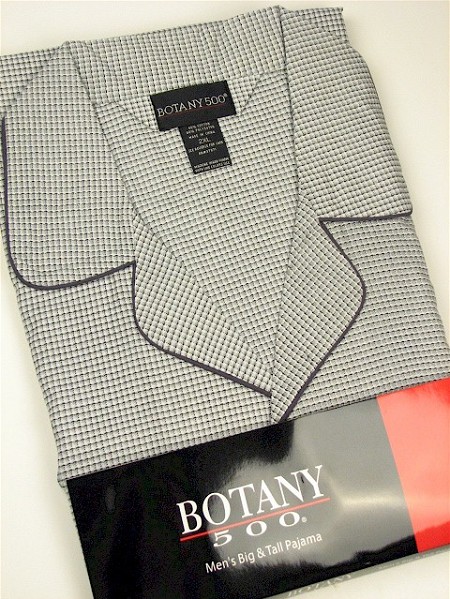 #354055. 5XL BIG. CHARCOAL Retail $  34.00 Pajamas by BOTANY 500. LONG SLV PANT CHECK Whs A:  5