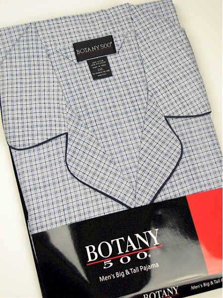 #353991. 5XL BIG. NAVY Retail $  34.00 Pajamas by BOTANY 500. LONG SLV PANT CHECK Whs A:  7