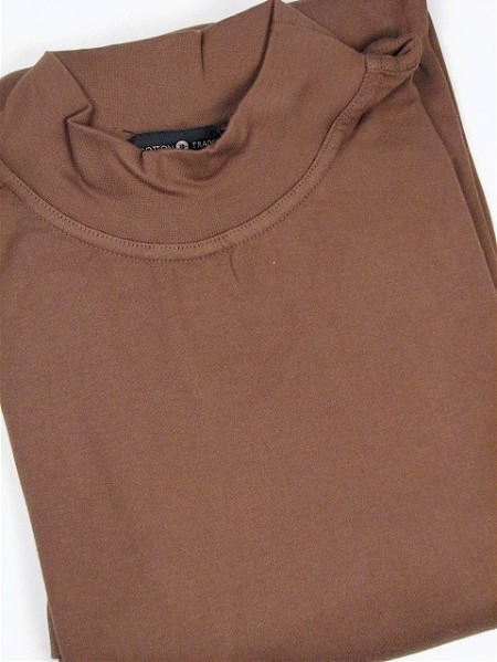 #343987. 3XL TALL. MOCHA Retail $  29.50 Long Sleeve by CTTON TRADERS. INTERLOCK MOCK SOLID
