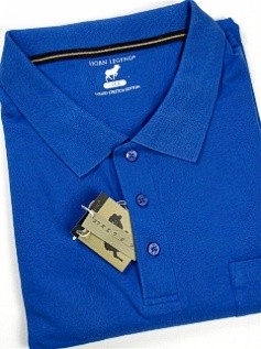 #059392. 2XL BIG. ROYAL Retail $  54.00 Short Sleeve Pocket by HORNS LEGEND. POCKET FINE PIQUE Whs A:  1