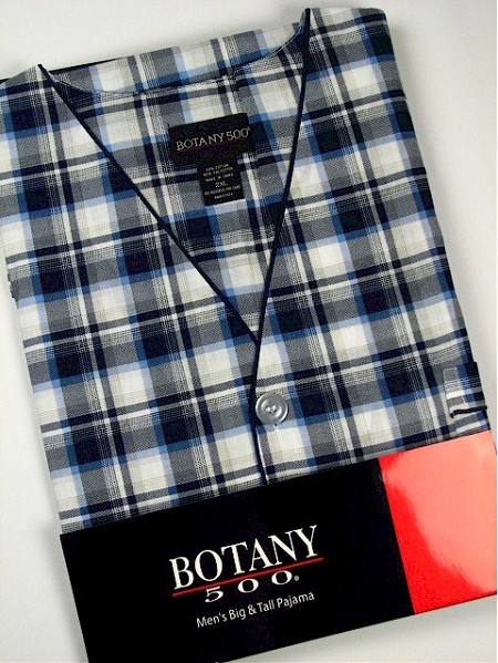 #341123. 5XL BIG. NAVY Retail $  33.00 Pajamas by BOTANY 500. SHORT SLV KNEE PLAID Whs A:  5