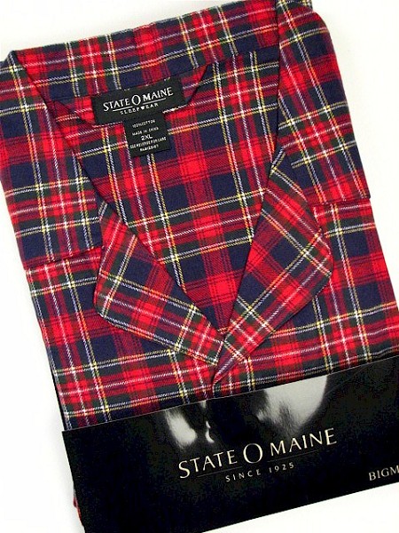 #360850. 3XL BIG. RED Retail $  45.00 Pajamas by STATE-O-MAINE. FLANNEL PLAID PAJAMA Whs A:  5