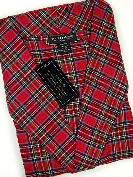 #152697. 3XL TALL. RED Retail $  45.00 Robes by STATE-O-MAINE. FLANNEL KIMONO Whs A: 10