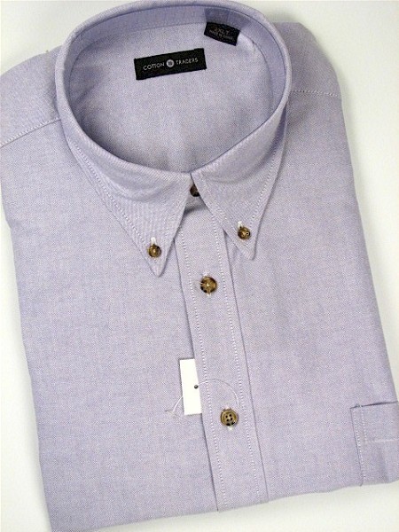 #335658. 4XL BIG. PLUM Retail $  46.00 Short Sleeve by CTTON TRADERS. SOLID OXFORD B.D. Whs A:  1