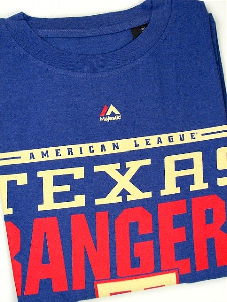 #339829. 3XL TALL. ROYAL Retail $  35.00 Short Slv Graphic Tee by MAJESTIC. TEXAS RANGERS TEE Whs A:  1