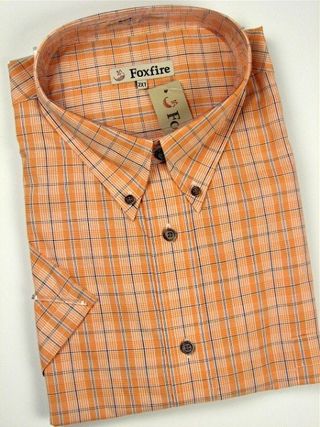 #356307. 2XL TALL. PEACH Retail $  39.00 Short Sleeve BD/BU by FOXFIRE. LARGE WINDOWPANE Whs A:  2