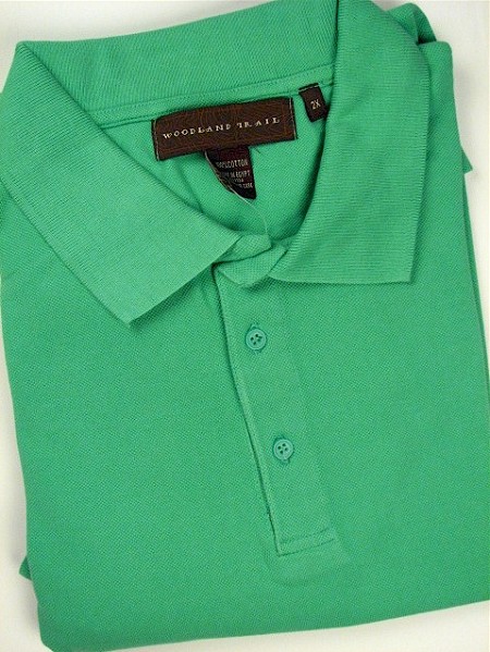 #325321. XL TALL. LIME Retail $  45.00 Short Sleeve by WOOD LAND TRAIL. ENZYME WASHED PIQUE Whs A:  1