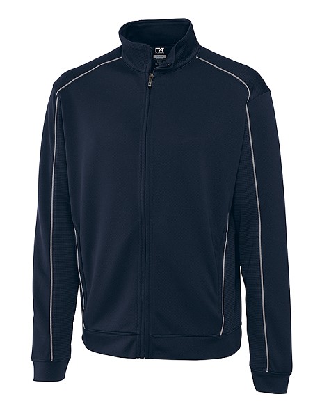 #099576. XL TALL. BLACK Retail $  99.50 Long Sleeve by CUTTER BUCK. DRYTEC EDGE FULL ZIP Whs A:  2