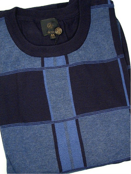 #259435. 4XL TALL. NAVY Retail $  79.00 Sweaters by FX DESIGN. CREW FANCY BLOCKS Whs A:  3