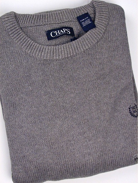 #042358. 2XL TALL. STEEL Retail $  72.00 Sweaters by CHAPS. COTTON CREW NECK Whs A:  2