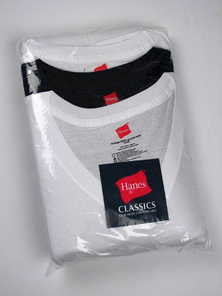 #069171. 2XL TALL. 2WHT/BLK Retail $  35.00 Underwear Tee Shirts by HANES. VNECK CLASSIC 3-PK TM Whs A:  5