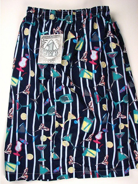 #080228. 9XL BIG. NAVY Retail $  58.00 Swim Wear by HIGHWAY ONE. MFIBER TROPICAL TRUNK Whs A:  3