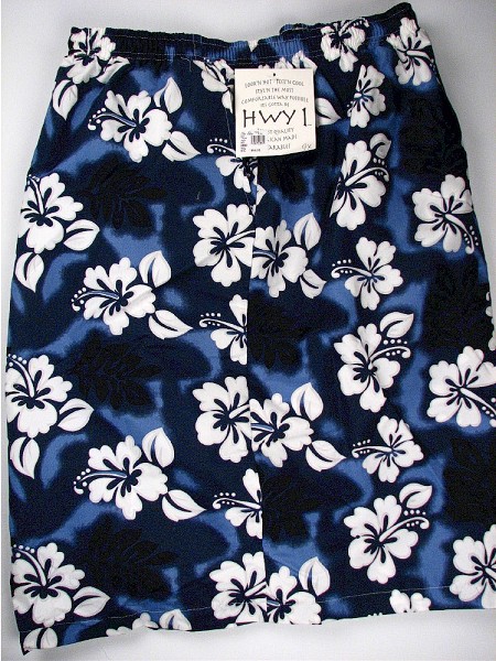 #087285. 9XL BIG. NAVY Retail $  58.00 Swim Wear by HIGHWAY ONE. MFIBER TROPICAL TRUNK Whs A:  1