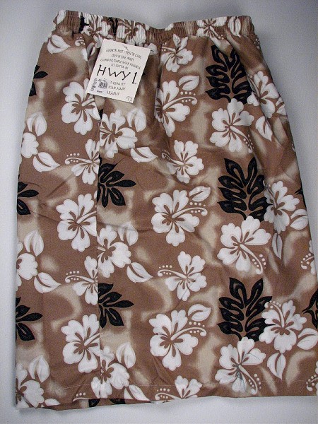 #081014. 9XL BIG. TAN Retail $  58.00 Swim Wear by HIGHWAY ONE. MFIBER TROPICAL TRUNK Whs A:  1