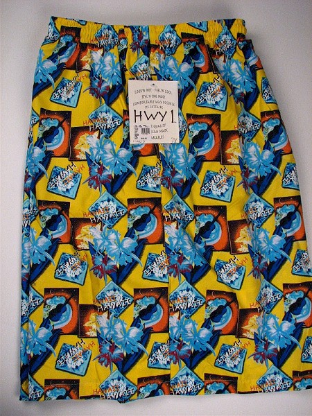 #081027. 7XL BIG. YELLOW Retail $  58.00 Swim Wear by HIGHWAY ONE. MFIBER TROPICAL TRUNK Whs A:  4
