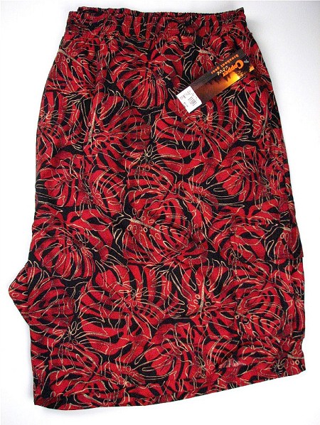 #165055. 8XL BIG. BURGUNDY Retail $  52.98 Swim Wear by COPPER COVE. MFIBER TROPICAL TRUNK Whs A:  2