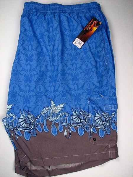 #110031. 6XL BIG. LT BLUE Retail $  52.98 Swim Wear by COPPER COVE. MFIBER TROPICAL TRUNK Whs A:  3