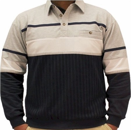 #067292. 2XL BIG. GREY Retail $  49.00 Long Sleeve by LD SPORT. PCD FLEECE BANDED LS Whs A:  1