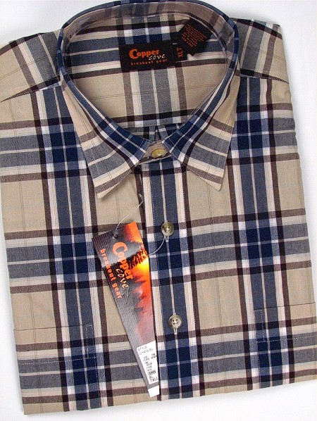 #265302. XL TALL. TAN Retail $  39.99 Short Sleeve 2-pkt by COPPER COVE. 2-POCKET SHORT SLV Whs A:  1