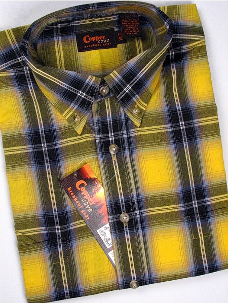 #083401. XL TALL. YELLOW Retail $  39.99 Short Sleeve BD/BU by COPPER COVE. 2-POCKET SHORT SLV BD Whs A:  2