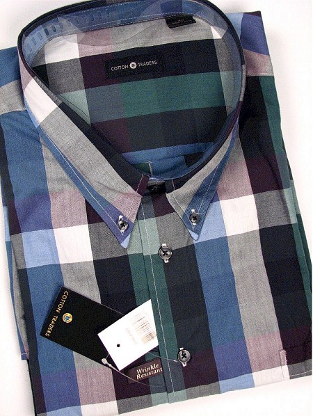 #268859. 2XL BIG. SPRUCE Retail $  48.00 Long Sleeve Cotton by CTTON TRADERS. WOVEN LONG SLEEVE Whs A:  3