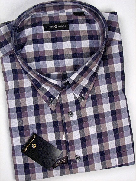 #250881. 3XL TALL. PLUM Retail $  48.00 Long Sleeve Cotton by CTTON TRADERS. WOVEN LONG SLEEVE Whs A:  2
