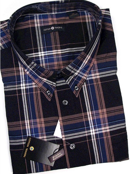 #088039. 3XL TALL. BLACK Retail $  48.00 Long Sleeve Cotton by CTTON TRADERS. WOVEN LONG SLEEVE Whs A:  1