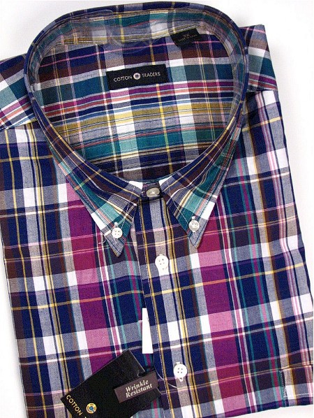 #088295. 2XL BIG. MULTI Retail $  48.00 Long Sleeve Cotton by CTTON TRADERS. WOVEN LONG SLEEVE Whs A:  4