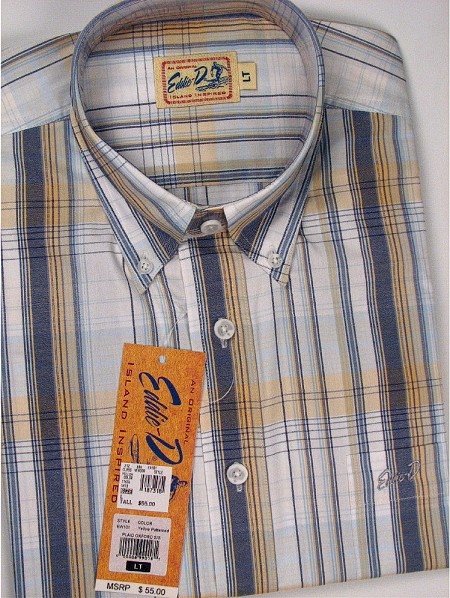#187301. XL TALL. YELLOW Retail $  55.00 Short Sleeve by EDDIE D. WINDOWPANE B.D. Whs A:  4