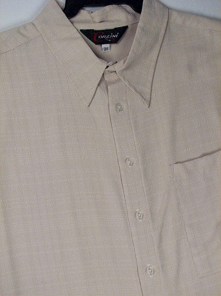 #336341. 2XL BIG. TAN Retail $  46.00 Short Sleeve Updated by CORZINI. TONAL SOLID CAMP Whs A:  3
