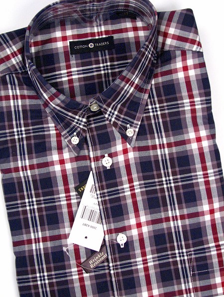 #281032. XL TALL. NAVY Retail $  48.00 Long Sleeve Cotton by CTTON TRADERS. WOVEN LONG SLEEVE Whs A:  2