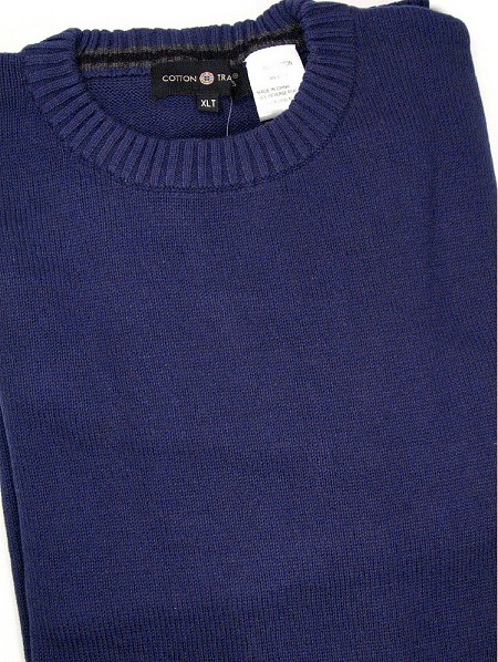 #060280. 2XL TALL. NAVY Retail $  55.00 Sweaters by CTTON TRADERS. CREWNECK SOLID SWEATR Whs A:  1