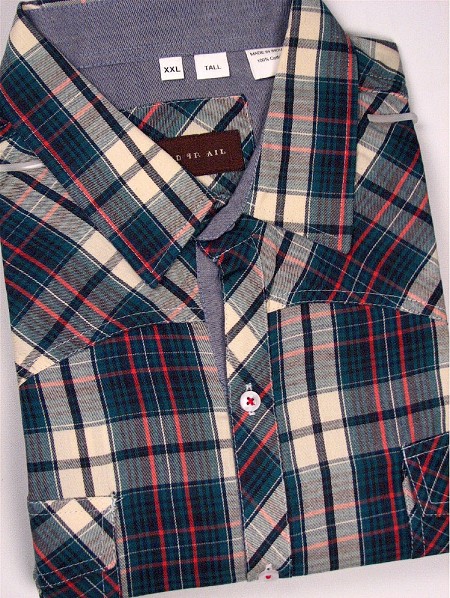 #102434. 2XL TALL. PINE Retail $  50.00 Western Long Sleeve by WOOD LAND TRAIL. 2-PKT TWILL YOKE FRNT Whs A:  2