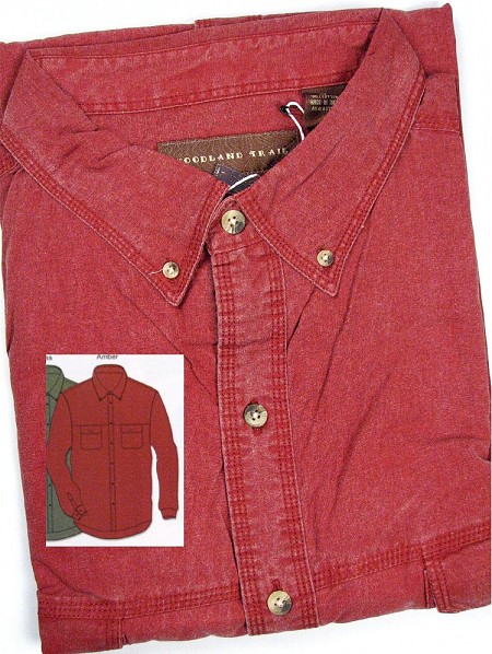#014072. L TALL. AMBER Retail $  50.00 Long Sleeve 2-pkt by WOOD LAND TRAIL. 2-PKT FLAP L/S SOLID Whs A:  1