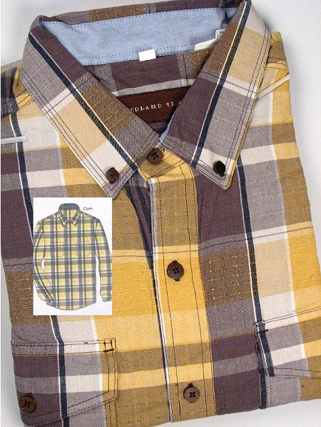 #284644. 3XL TALL. CORN Retail $  50.00 Long Sleeve 2-pkt by WOOD LAND TRAIL. 2-PKT L/S ALLOVER PLD Whs A:  1