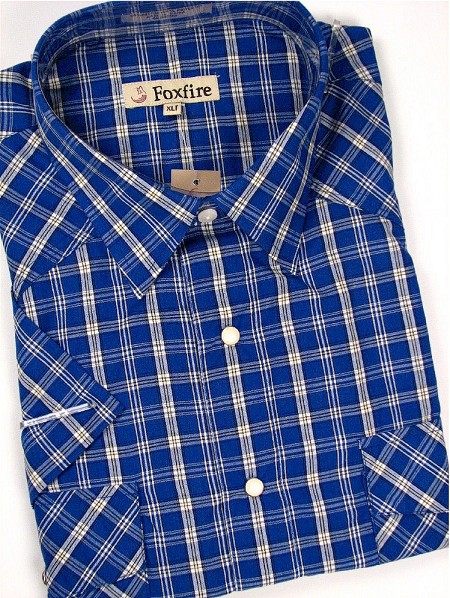 #312097. XL TALL. ROYAL Retail $  44.00 Western Short Sleeve by FOXFIRE. SNAP WESTERN SHRT SLV Whs A:  1