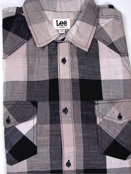 #315702. XL TALL. BLACK Retail $  60.00 Western Short Sleeve by LEE. BUTTON WESTERN S.S. Whs A:  1