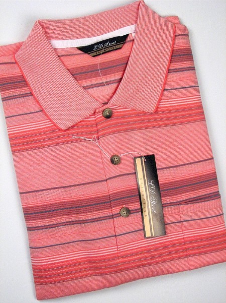 #057046. XL TALL. MELON Retail $  35.00 Short Sleeve by LD SPORT. SS BLND PIQUE POCKET Whs A:  2