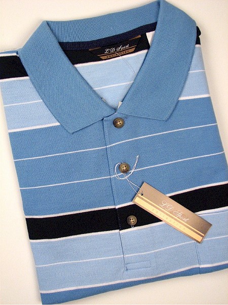#339616. 2XL BIG. BLUE Retail $  35.00 Short Sleeve by LD SPORT. SS BLEND PIQUE POCKET Whs A:  1