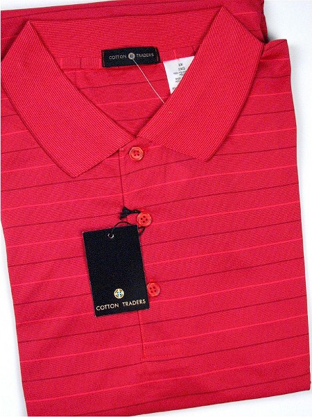 #150620. XL TALL. RED Retail $  48.00 Short Sleeve Stay Dry by CTTON TRADERS. SS PERFORMANCE KNIT Whs A:  1